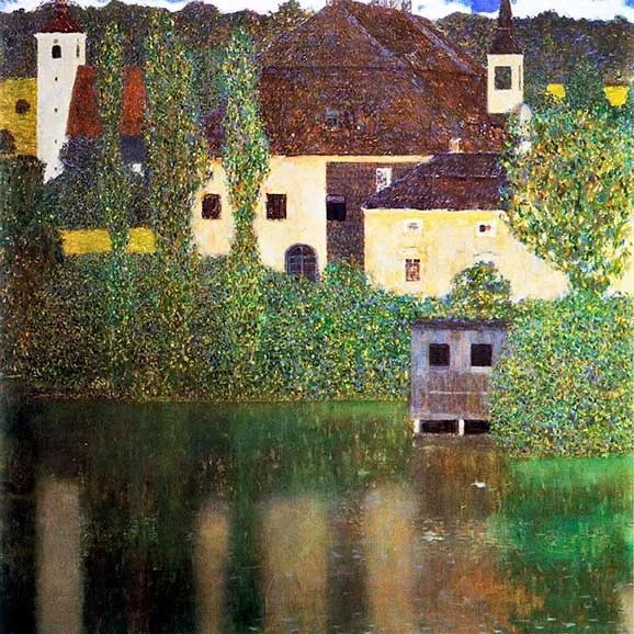Gustav Klimt - Schloss Kammer on Lake Attersee III üvegkép, falikép