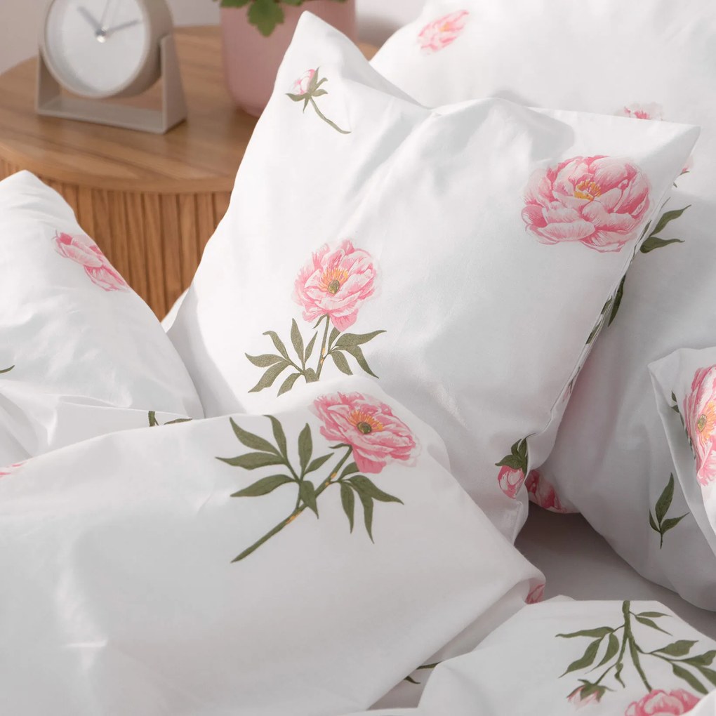 Goldea pamut ágyneműhuzat - pünkösdi rózsamintás 200 x 200 és 2db 70 x 90 cm