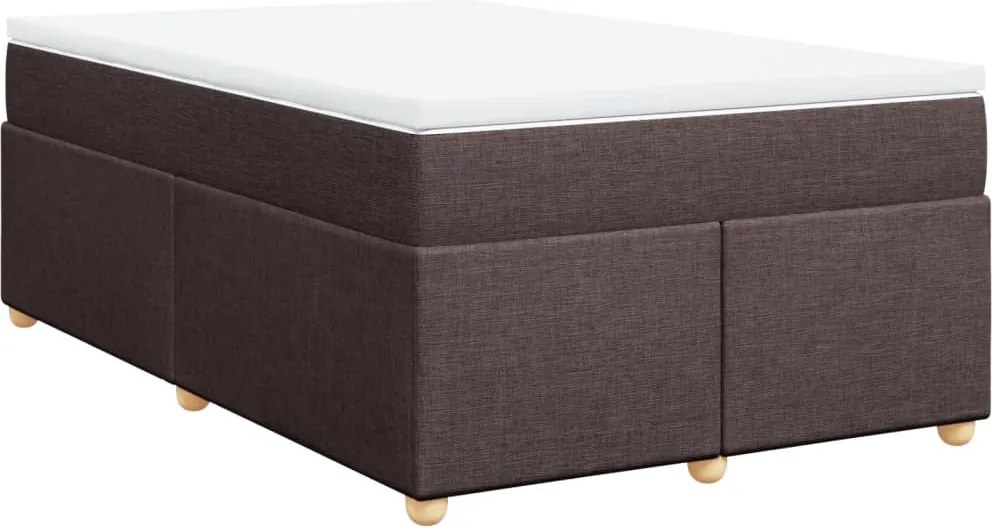 vidaXL sötétbarna szövet rugós ágy matraccal 120 x 200 cm