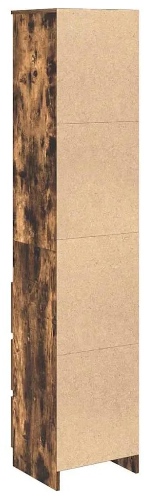 füstös tölgy színű szerelt fa magasszekrény 37,5x35x180 cm