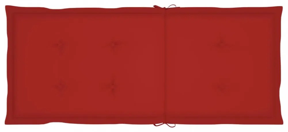 6 db piros szövet kerti magas háttámlájú székpárna 120x50x3 cm