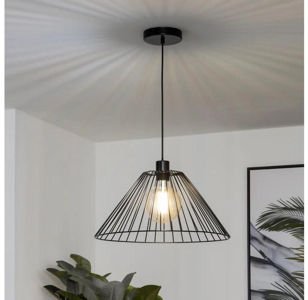 Brilagi - LED függeszték zsinóron CERIA WIRE 1xE27/40W/230V átmérő 45 cm fekete