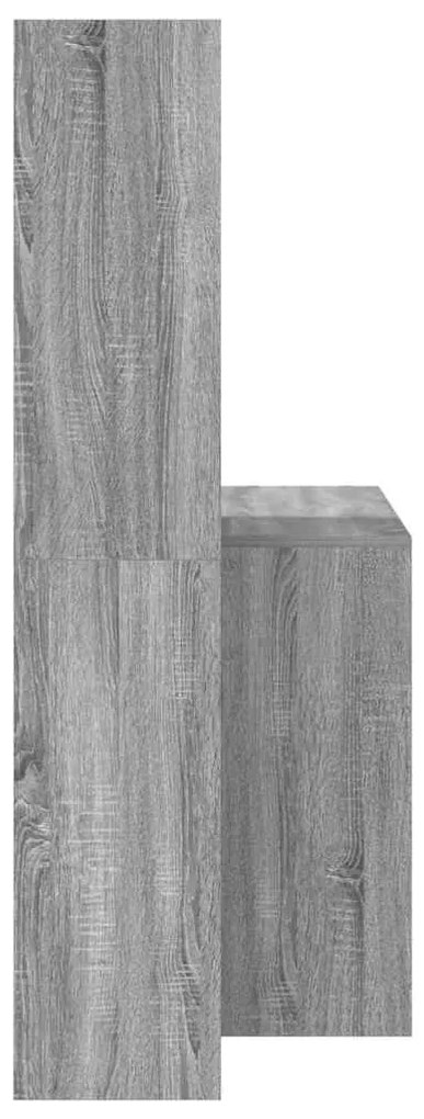 Asztal polcokkal Szürke sonoma 138.5 x 55 x 143 cm Faanyag