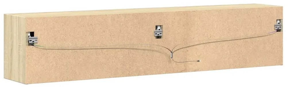 sonoma tölgy színű falra TV-szekrény LED-del 180 x 31 x 38 cm