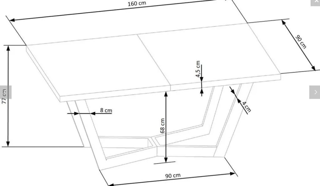 Massive 2 bővíthető étkezőasztal 160-250(340)cm