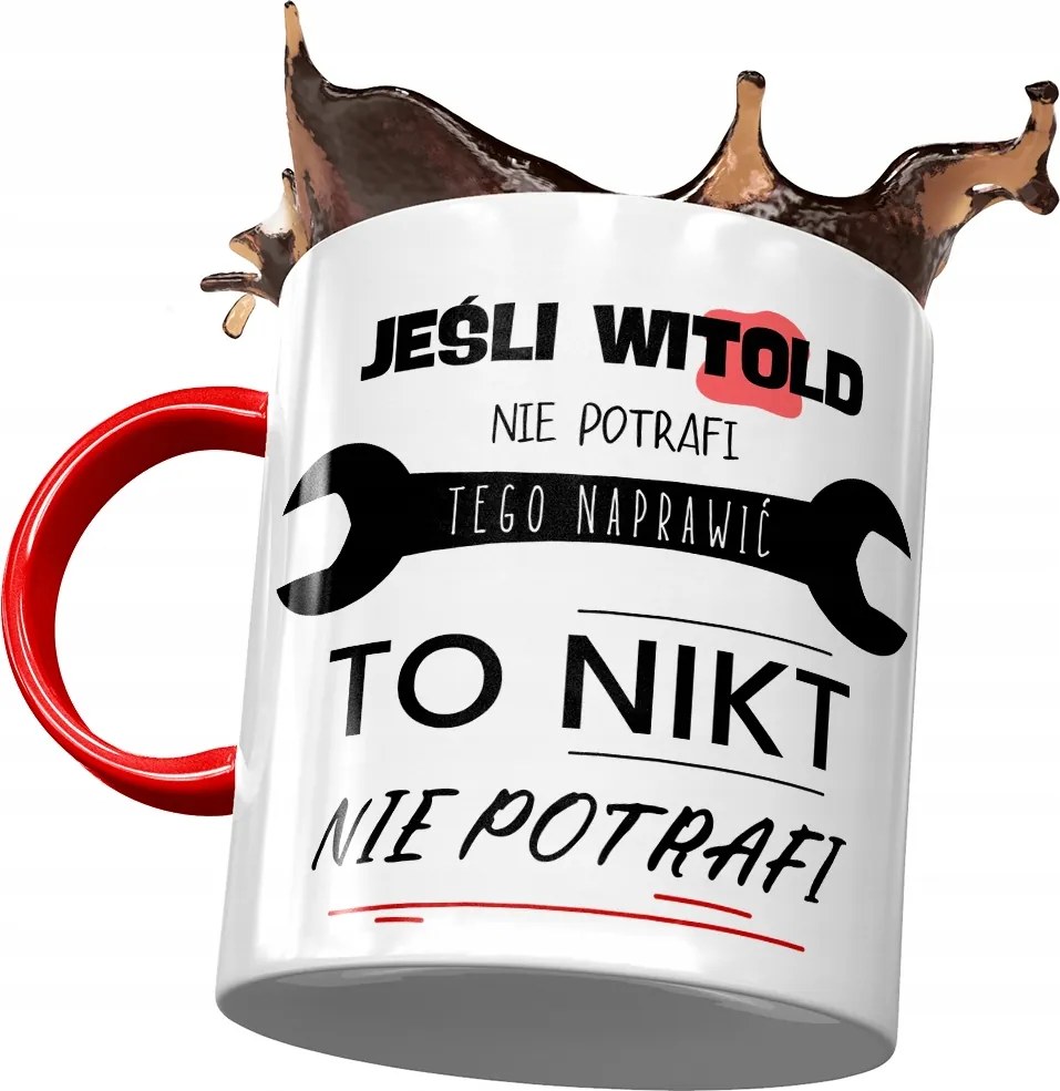 Piros Bögre Witold Férj Kollégának Ajándék Nyomtatott Fotóval