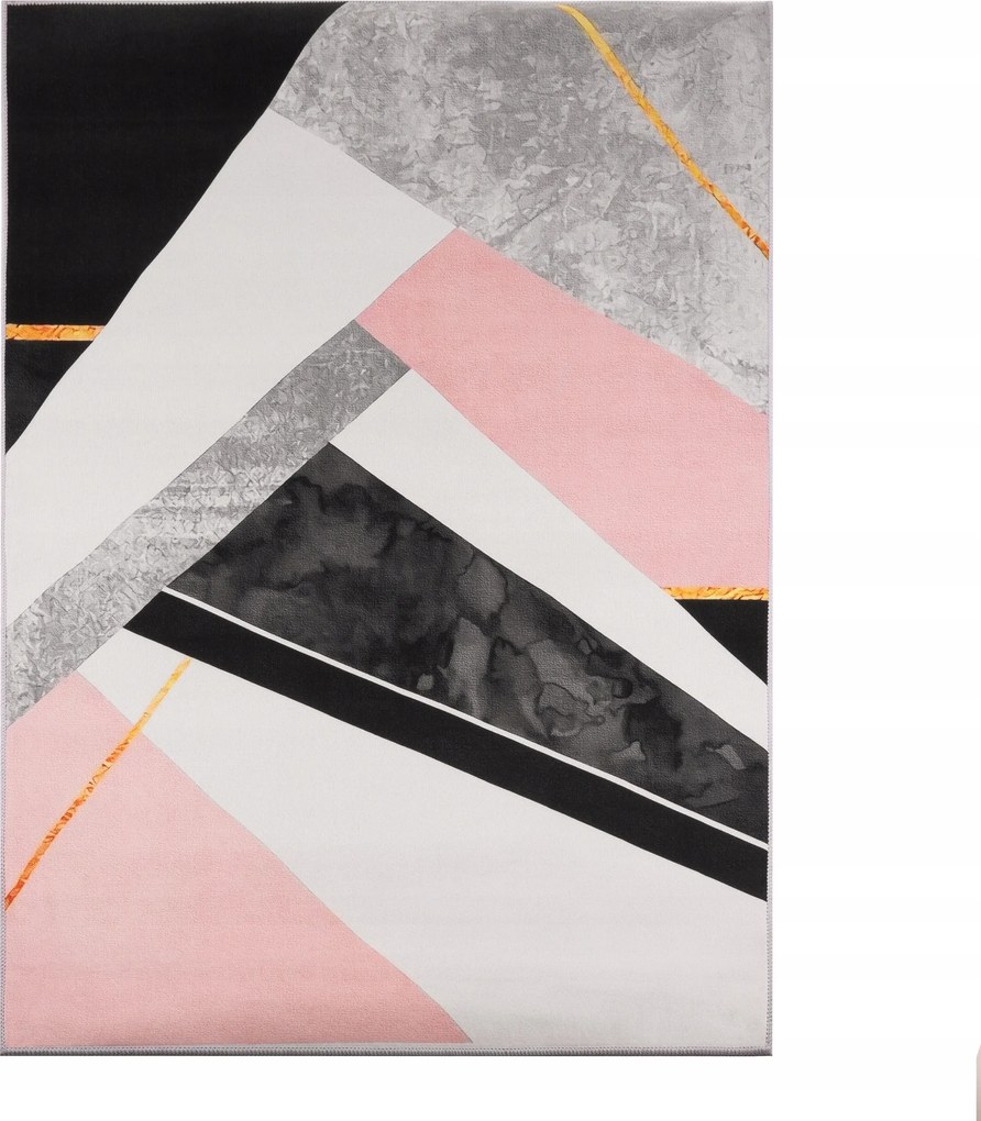 Szőnyeg 220x160 CM Rózsaszín Modern Geometrikus Csúszásgátló Nappaliba