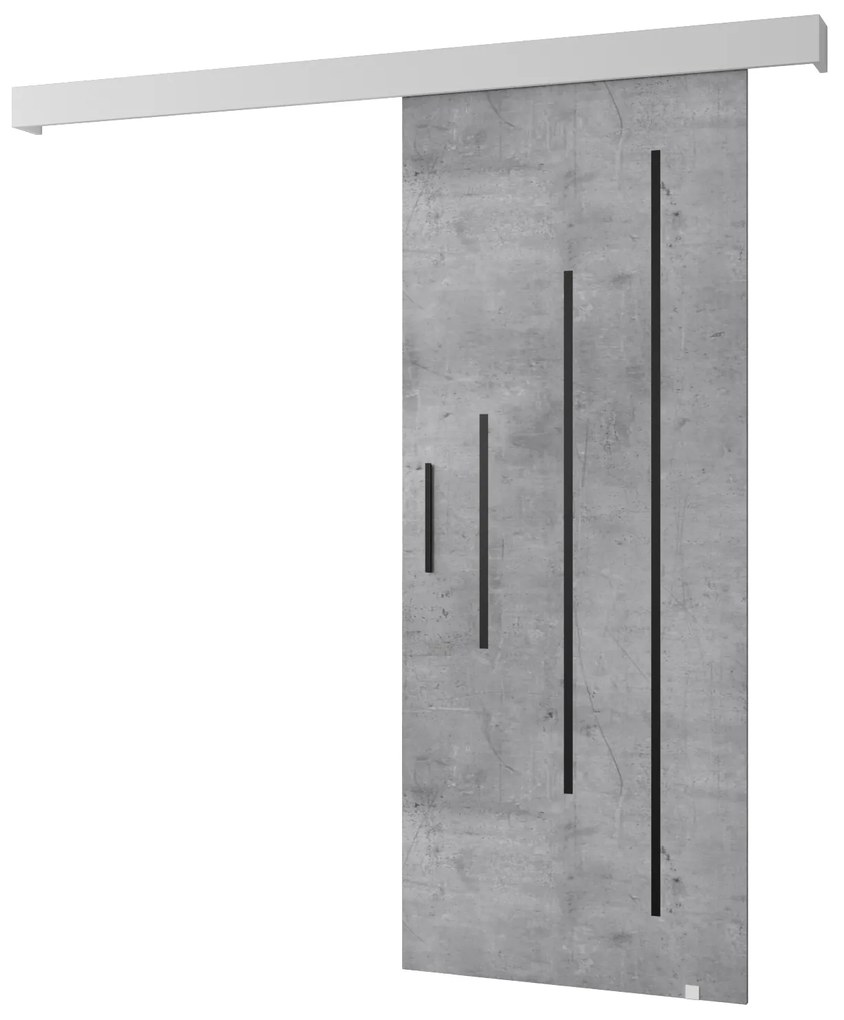 Tolóajtó 90 cm Sharlene Y (beton + matt fehér + fekete). 1044014