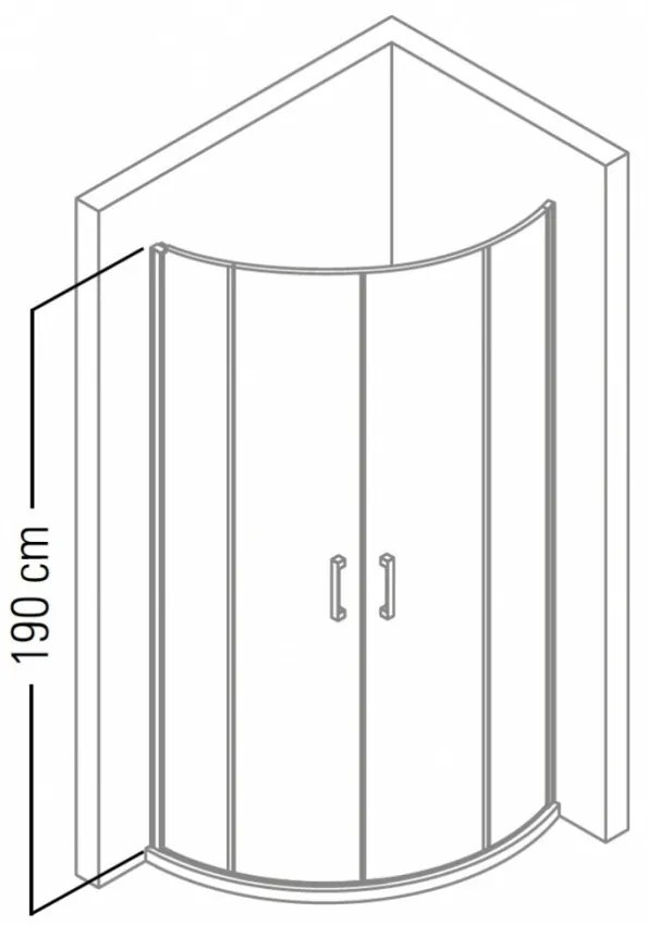 Vela Banyo TMP zuhanykabin - 90 ÍVES - 5 mm víztiszta vízlepergető üveggel - 90 x 90 x 190 cm
