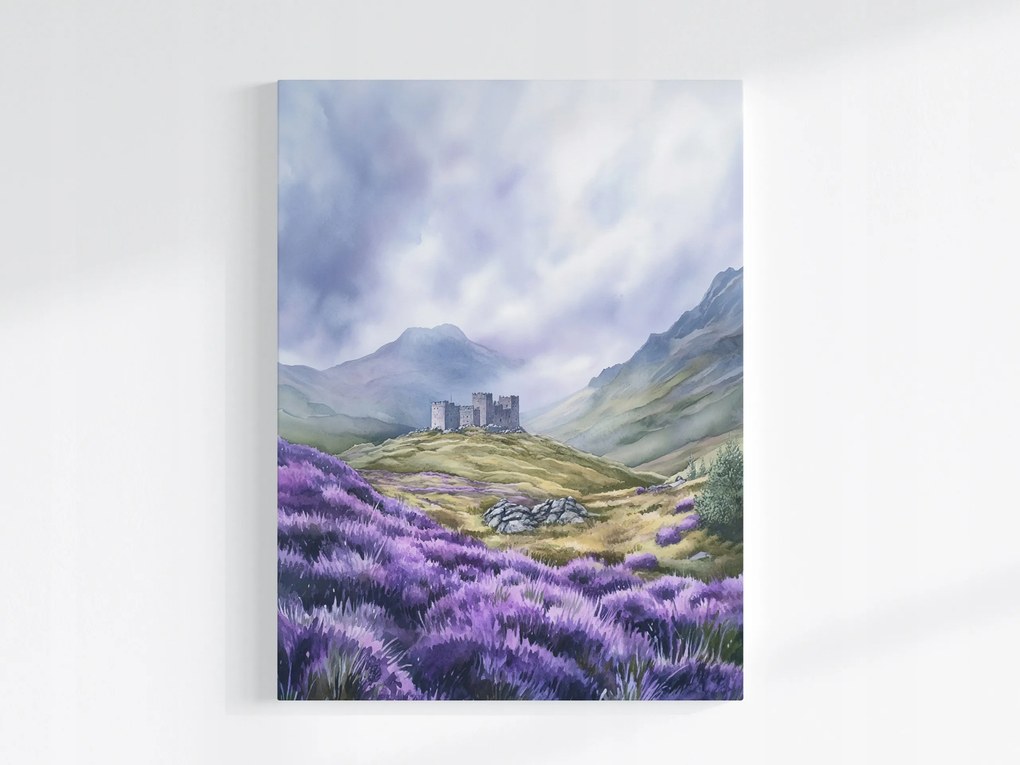 Vászonkép Canvas Tájkép Skócia Highland Hegyek Kastély Hanga 75x100