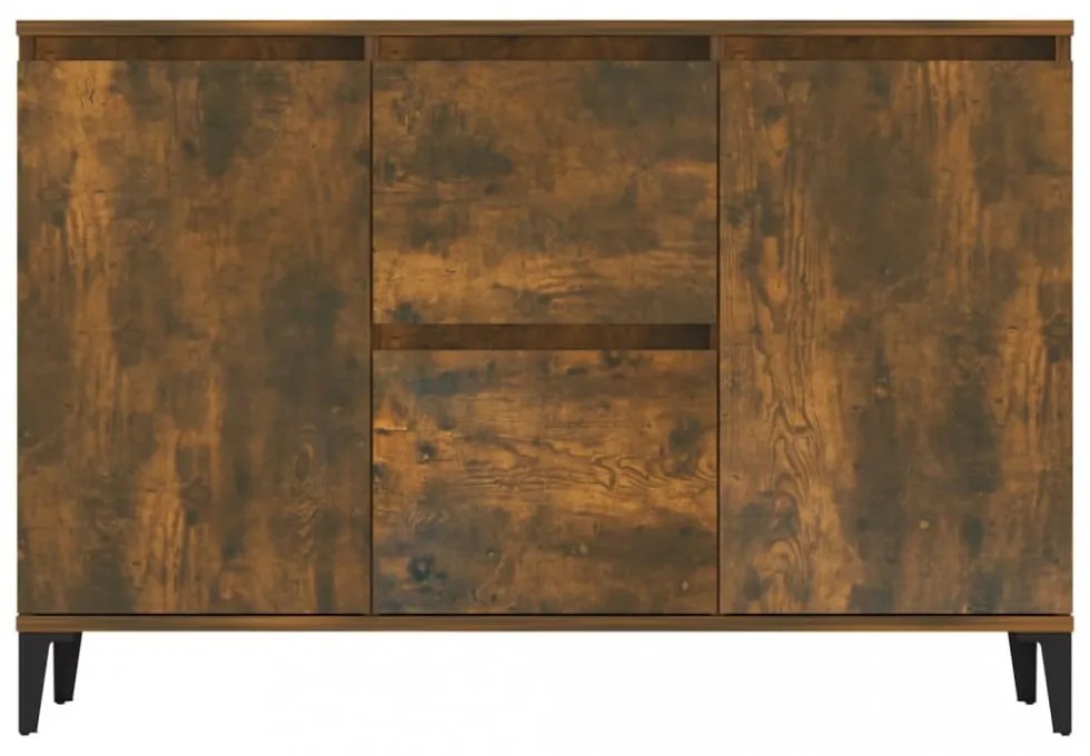 füstös tölgy színű szerelt fa tálalószekrény 104 x 35 x 70 cm