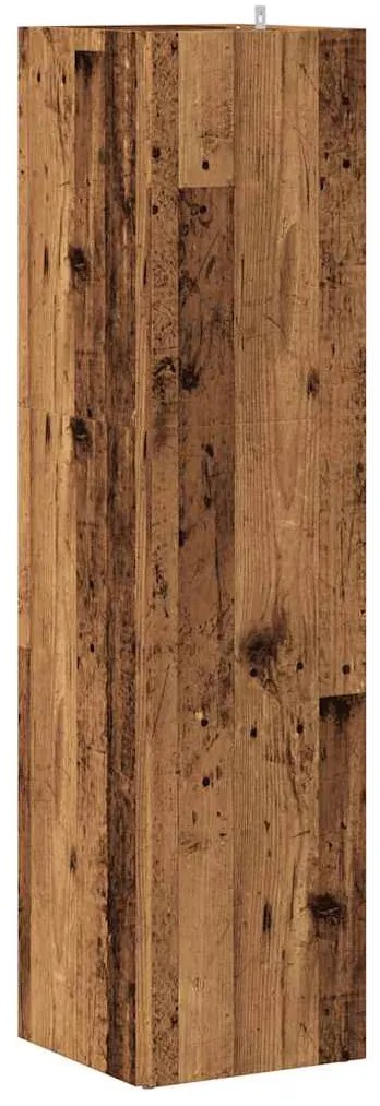 antik fa színű szerelt fa sarokszekrény 33 x 33 x 132 cm