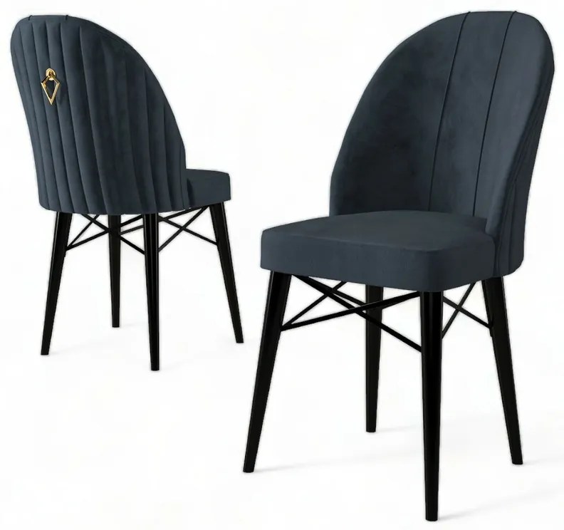 Ritim Anthracite and Black étkezőszék szett, 6 db