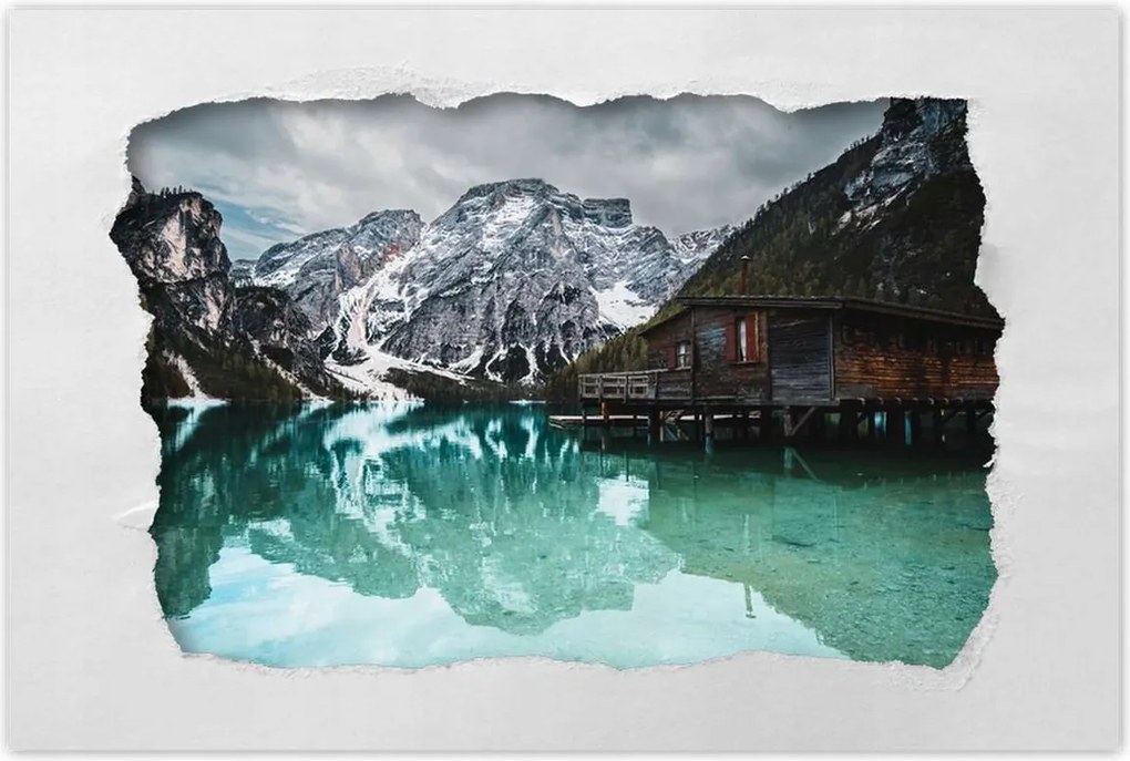 Poszterek 60x40 Fa házikó a hegyekben