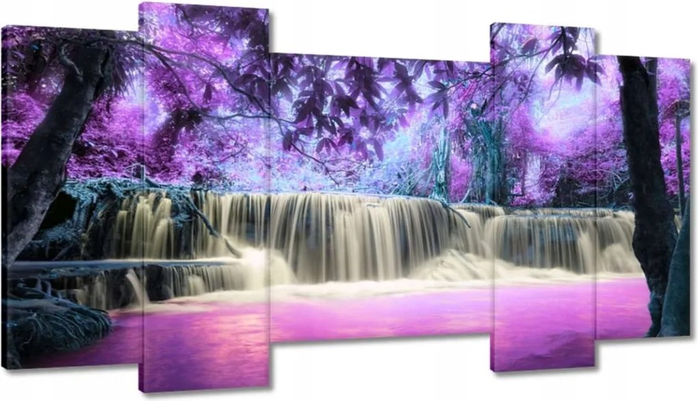 Festmények 120x65 Lila vízesés