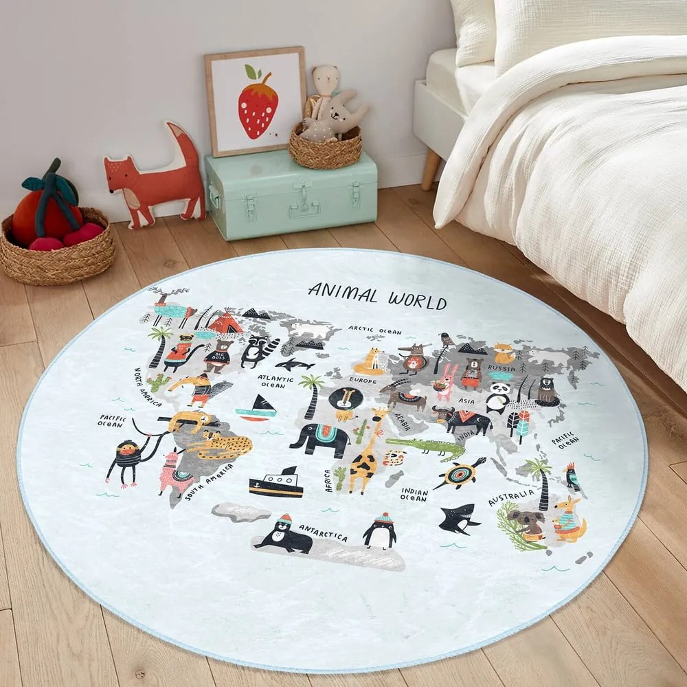 Világoskék gyerek szőnyeg ø 100 cm Comfort – Mila Home