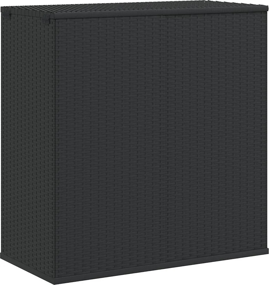 Fekete Polyrattan Kerti Párnatartó Doboz 100 X 49 X 103,5 Cm