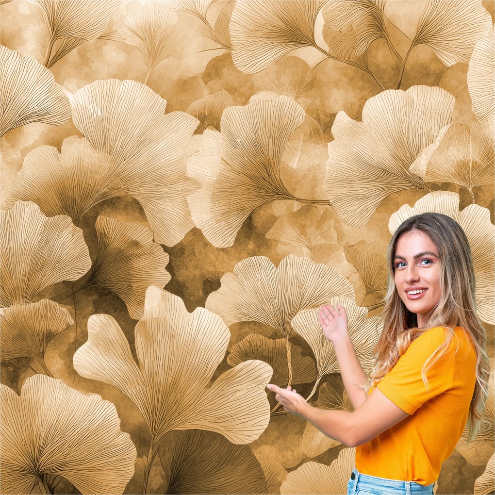 Fotótapéta Nappali Hálószoba Ginkgo biloba levelek Natura Boho 392x260 MILLIÓ12W