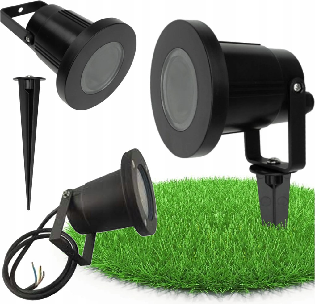 Kerti Fényszóró RO-1 GU10 IP65 Fekete 92x315mm Kábel 13 cm Ecolight