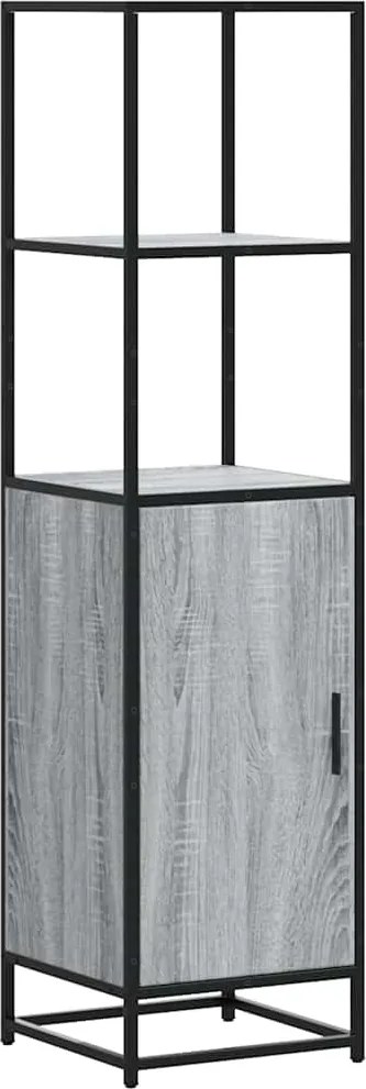 vidaXL Highboard szürke sonoma 35,5x35x139 cm gépelt fa és fém