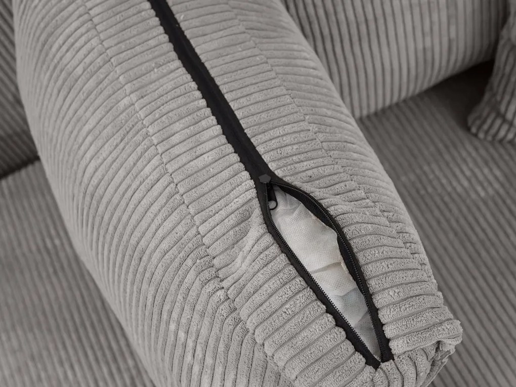 Világosszürke sarokkanapé SMART COSARO, kétoldalas + 2 párna AJÁNDÉK