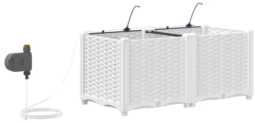 Kerti ültetők Fehér 80 x 40 x 37.5 cm Acél