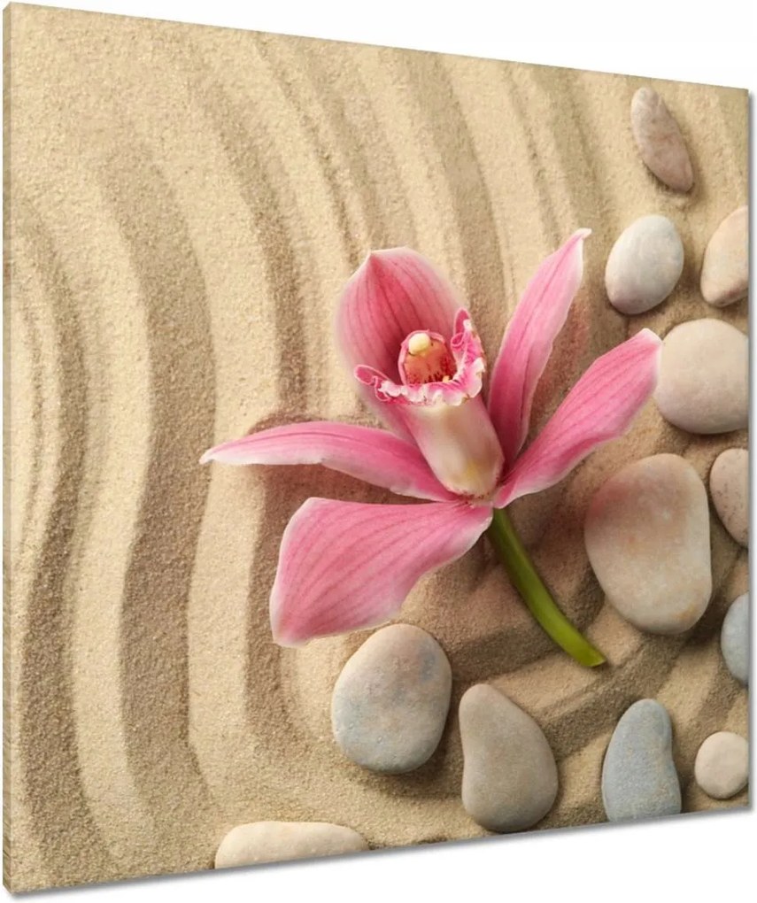 Vászonkép 90x90 Spa Wellness Homok és kövek