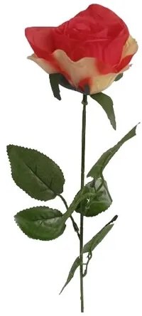 Műcsokor vörös és sárga rózsákból, 67 cm, 12 db