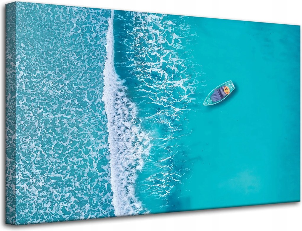 Vászonkép Kék hajó az óceán közepén 80x50 cm