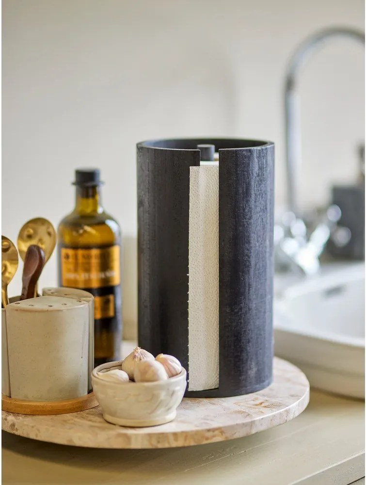 Fekete fa papírtörlő tartó ø 14,5 cm Celian – Bloomingville