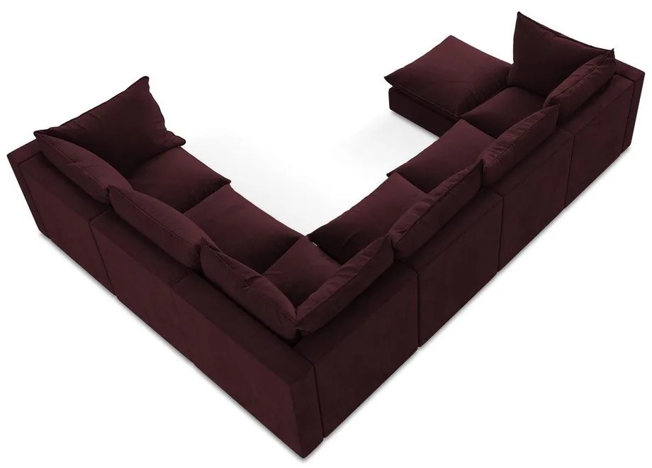Borvörös sarokkanapé (jobb oldali-U alakú) Manao – Makamii