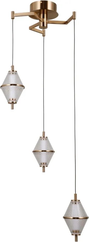 ITALUX PND-34395-3-HBR FUENTE Többágú Függesztett Lámpa Átlátszó, Arany LED IP20