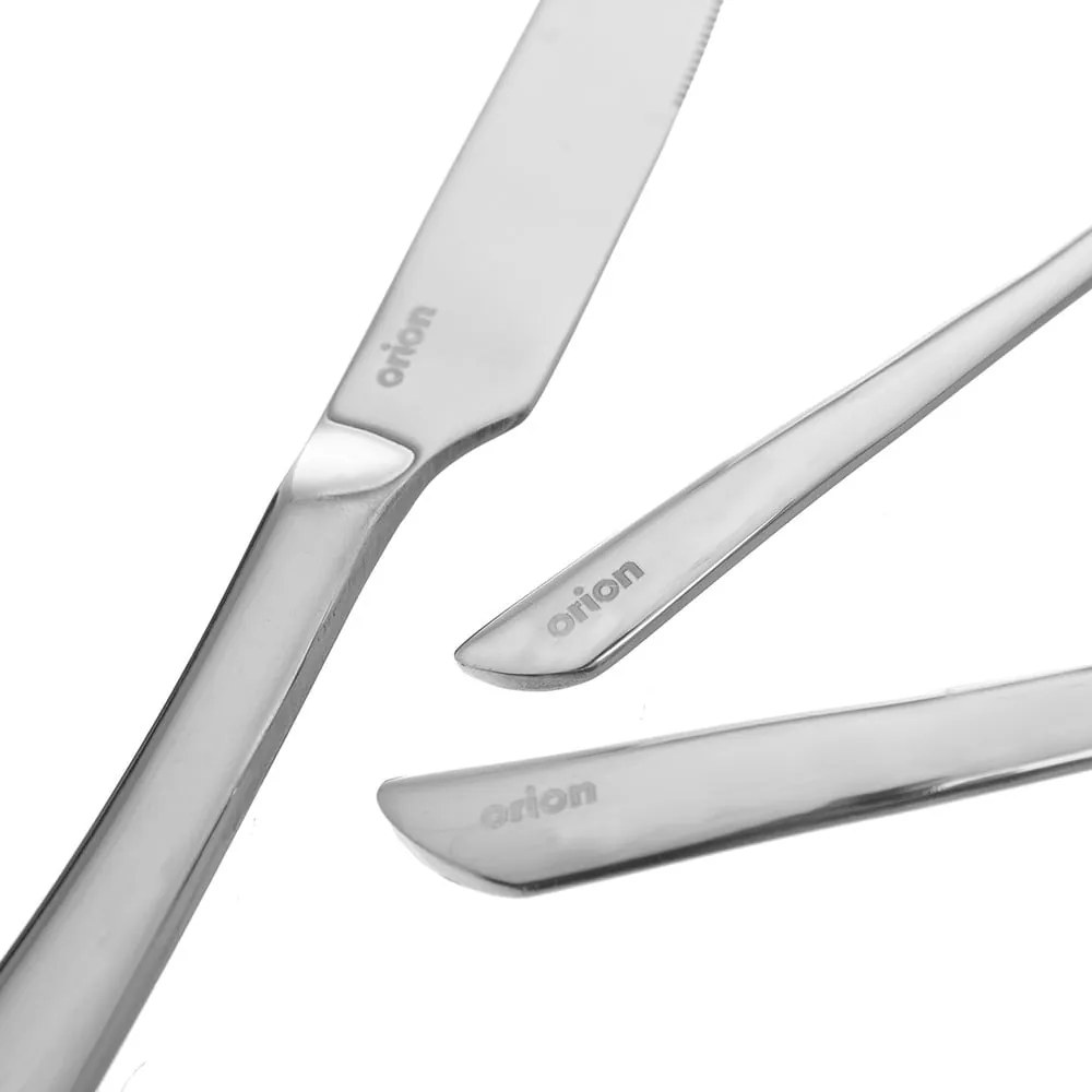 Ezüstszínű rozsdamentes acél evőeszköz készlet 24 db-os Shape – Orion