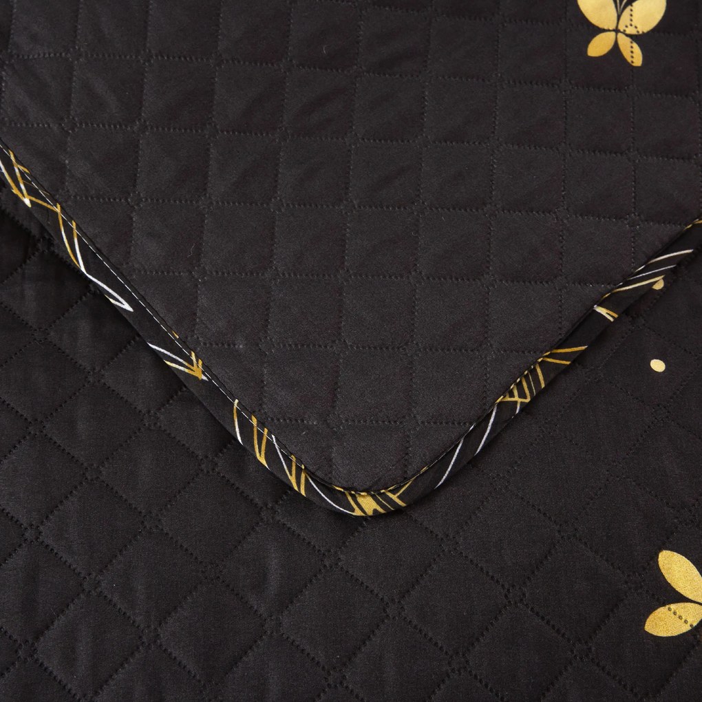 Ágytakaró VISATA, fekete Méret: 170 x 210 cm