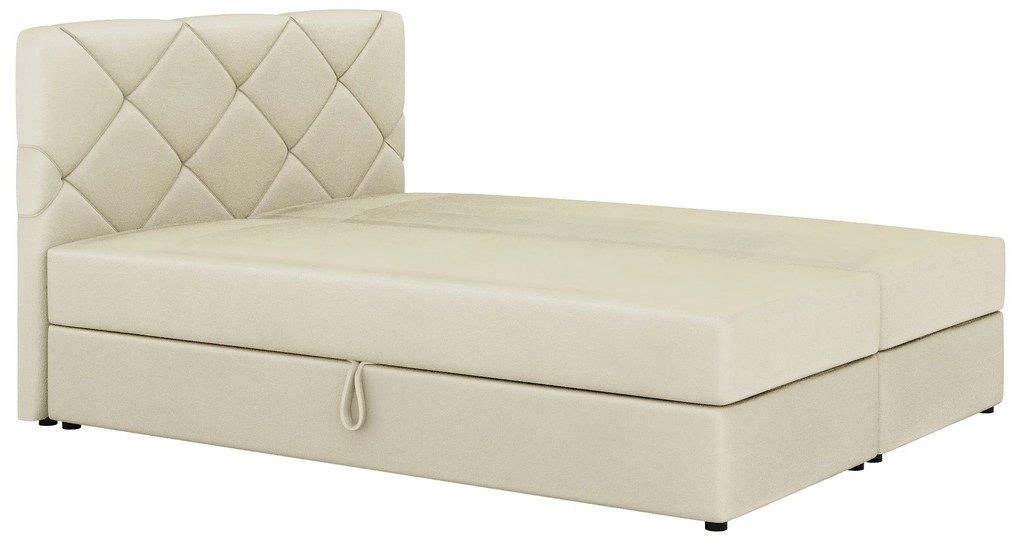 Franciaágy Boxspring 160x200 cm Karum (ágyráccsal és matraccal) (bézs). 1007779