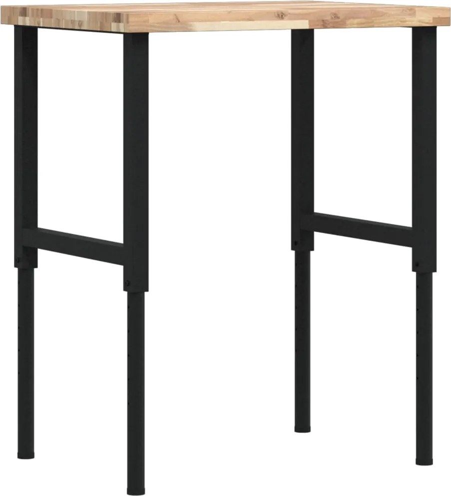 vidaXL tömör bükkfa négyszög alakú munkapad 80 x 60 x (73-99,5) cm
