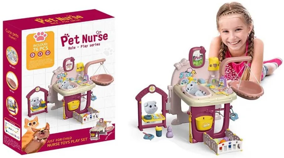 Játék állatgondozó szett, 72 részes