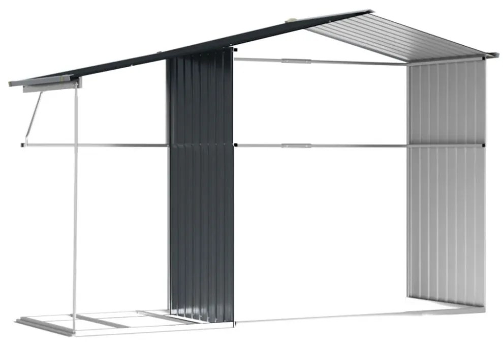 antracitszürke horganyzott acél kerti fészer 277x192,5x179 cm