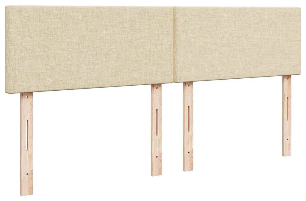 krémszínű szövet ottomán ágy matraccal &amp; LED-ek 180x200cm