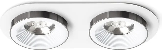 RENDL SHARM R II zápustná bílá černý chrom 230V LED 2x10W 24° 3000K