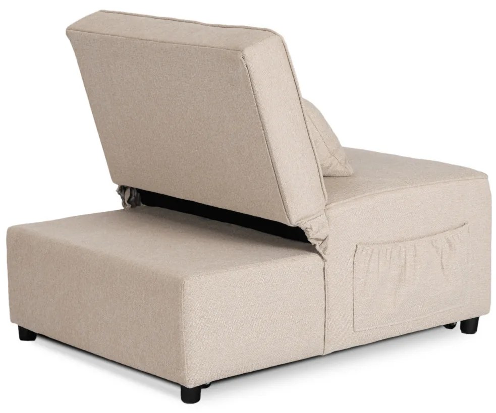 Fotel Rozkładany IBERIS 80 cm do Spania Beżowy