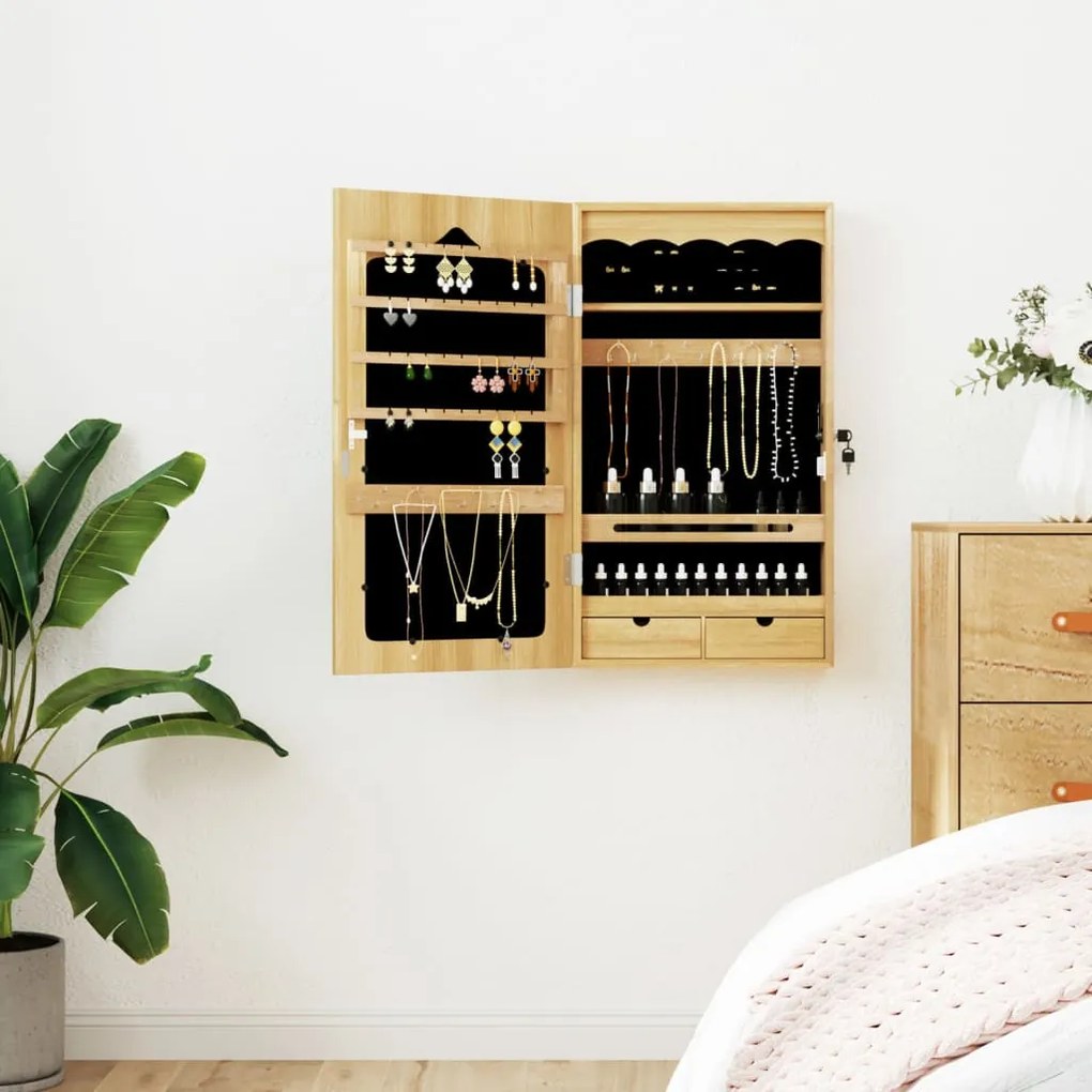 falra szerelhető tükrös ékszerszekrény 37,5x10x67 cm