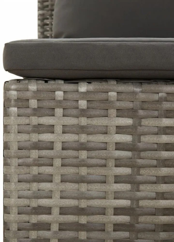 2 személyes szürke polyrattan kerti kanapé párnákkal