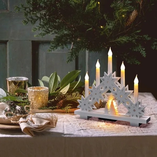 Solight 1v265 - LED Karácsonyi gyertyatartó 5xLED/2xAA meleg fehér