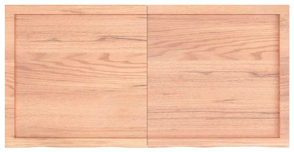 világosbarna kezelt tömör fa fürdőszobai pult 120x60x(2-4) cm