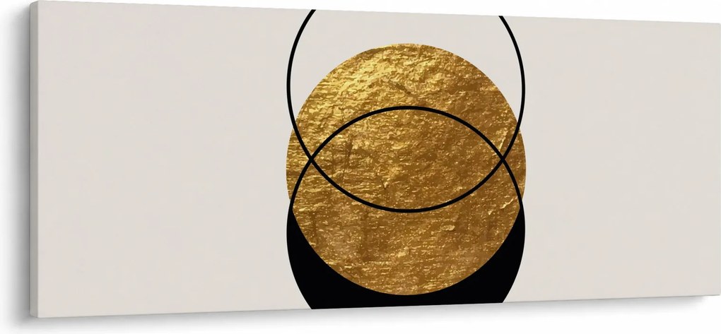 Kép - Absztrakció arany és fehér N⁰2 (120x50 cm)