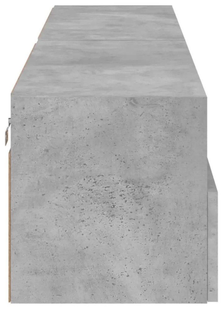 2 db betonszürke szerelt fa fali TV-szekrény 80 x 30 x 30 cm