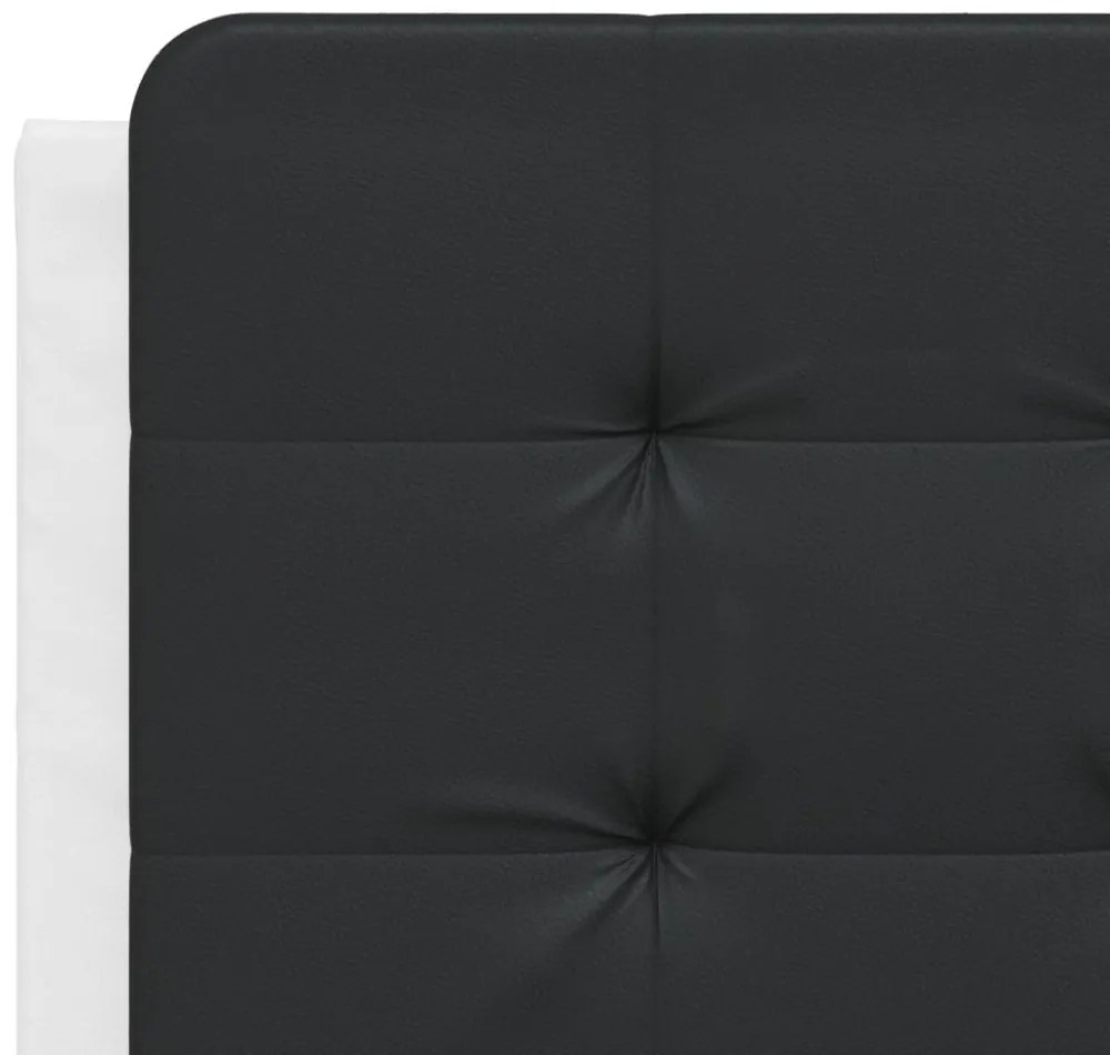 fehér és fekete műbőr ágykeret matrac nélkül Zadar 140 x 190 cm