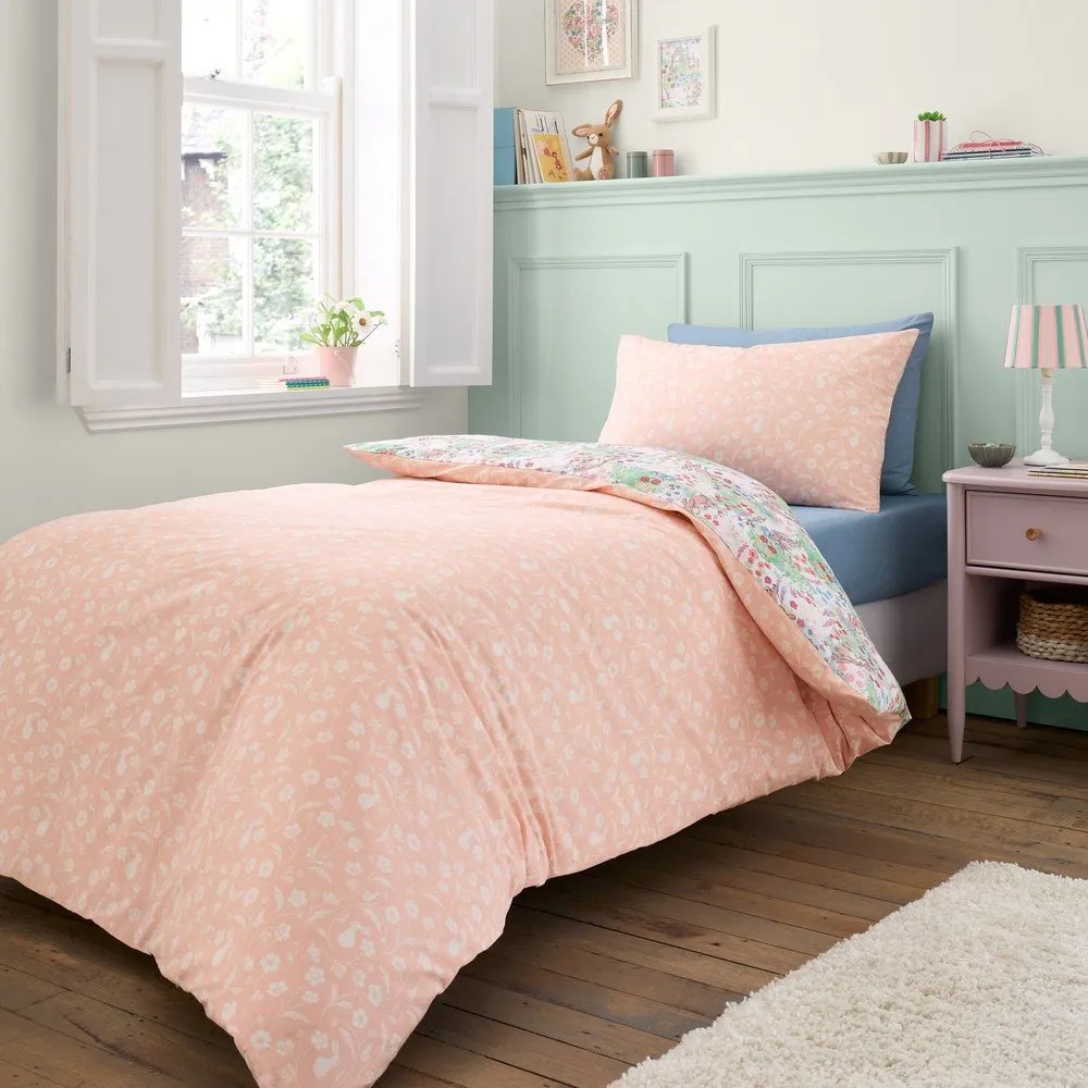 Kétszemélyes háromrészes pamut gyerek ágyneműhuzat 200x200 cm Meadow Bunnies – Belle &amp; Boo