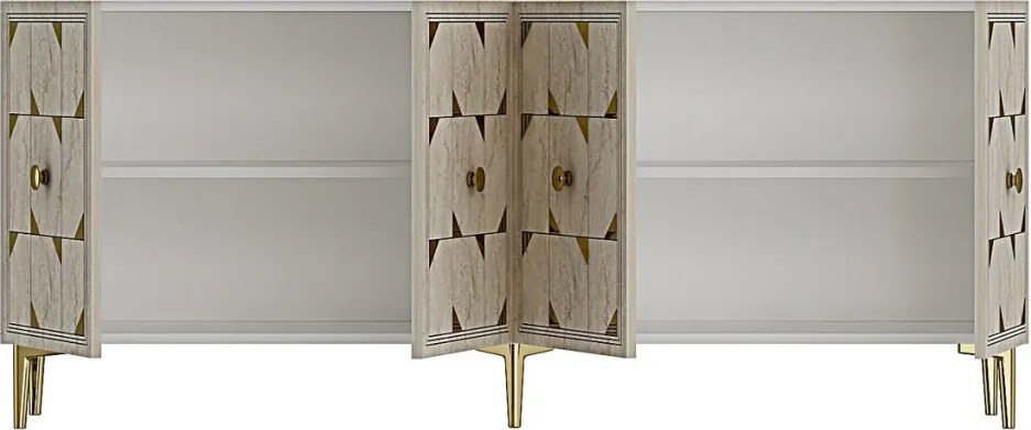 Moka 150 - White, Travertine, Gold